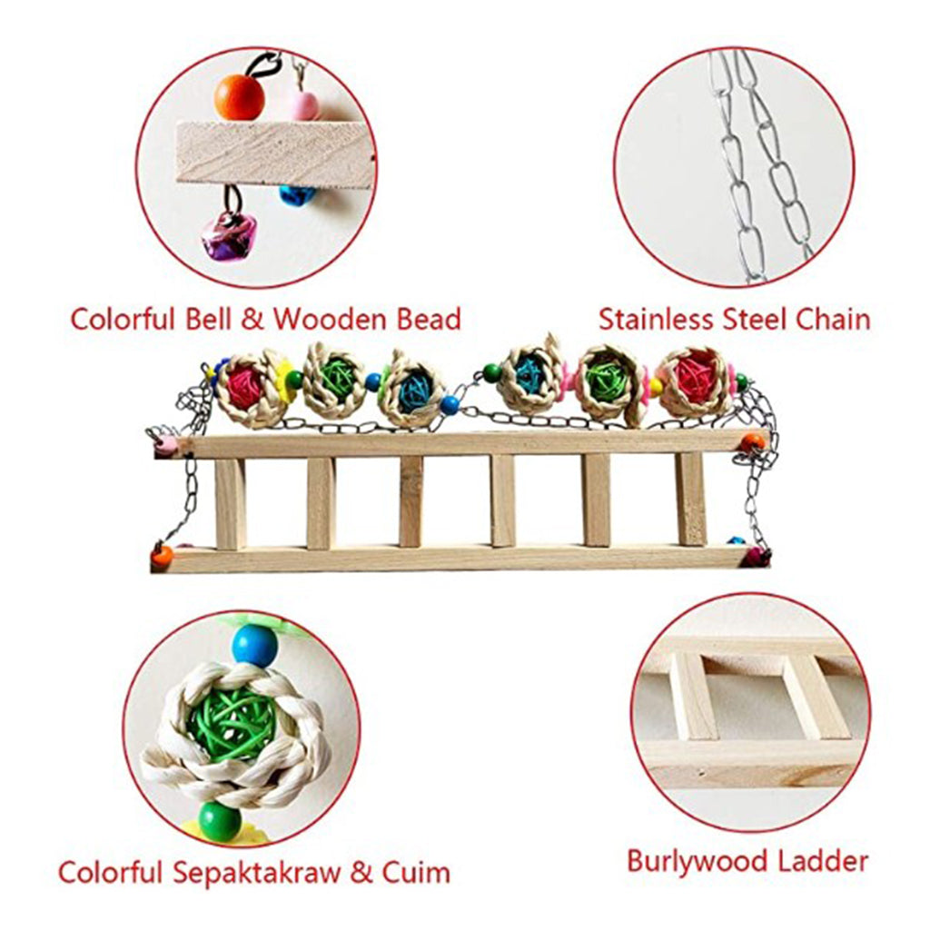 Chicken Ladder Swing Chicken Perch Stand for Chicken Birds Parrots Ladder-B