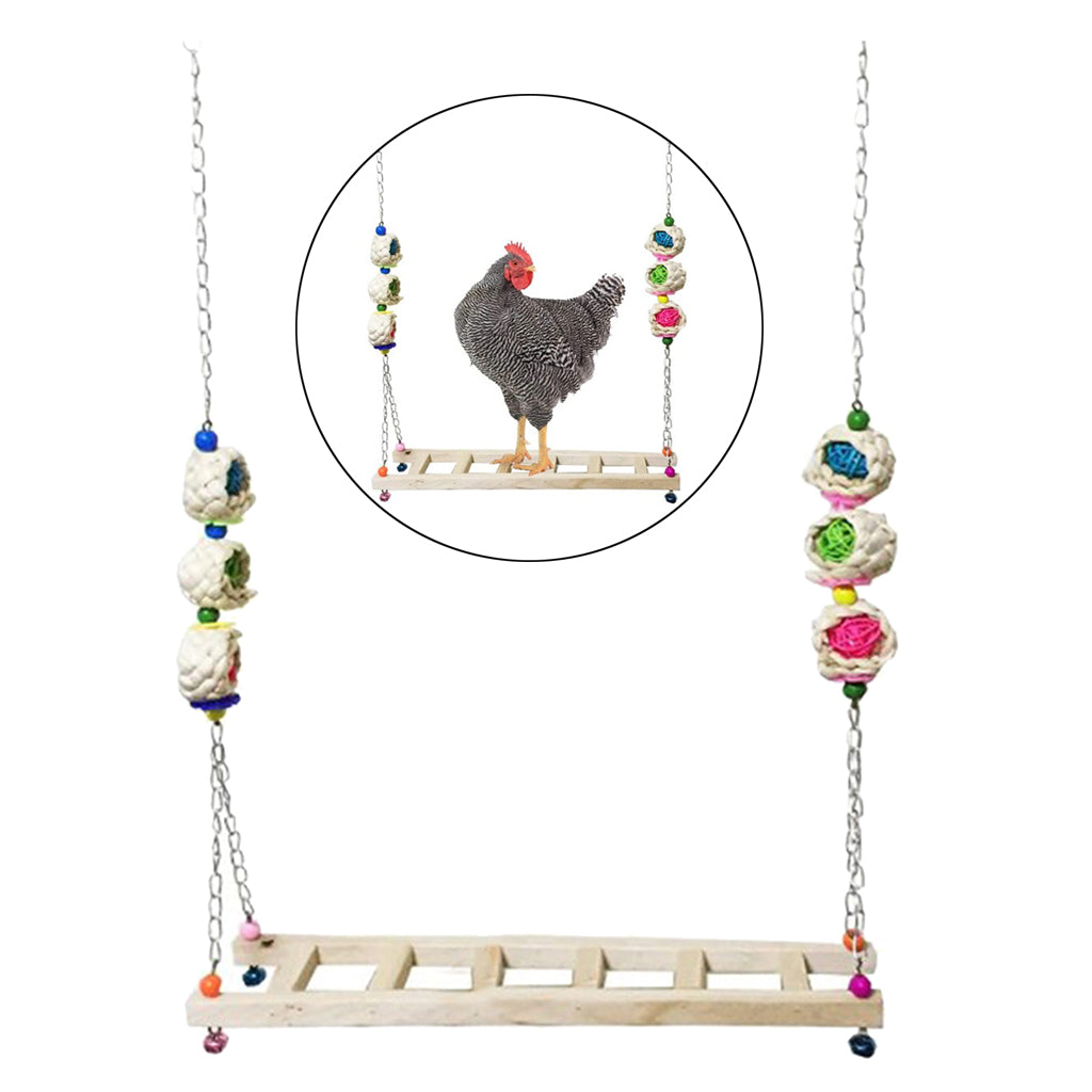 Chicken Ladder Swing Chicken Perch Stand for Chicken Birds Parrots Ladder-B