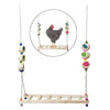 Chicken Ladder Swing Chicken Perch Stand for Chicken Birds Parrots Ladder-B