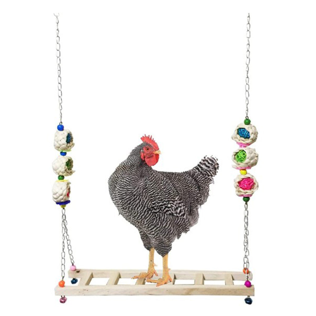 Chicken Ladder Swing Chicken Perch Stand for Chicken Birds Parrots Ladder-B