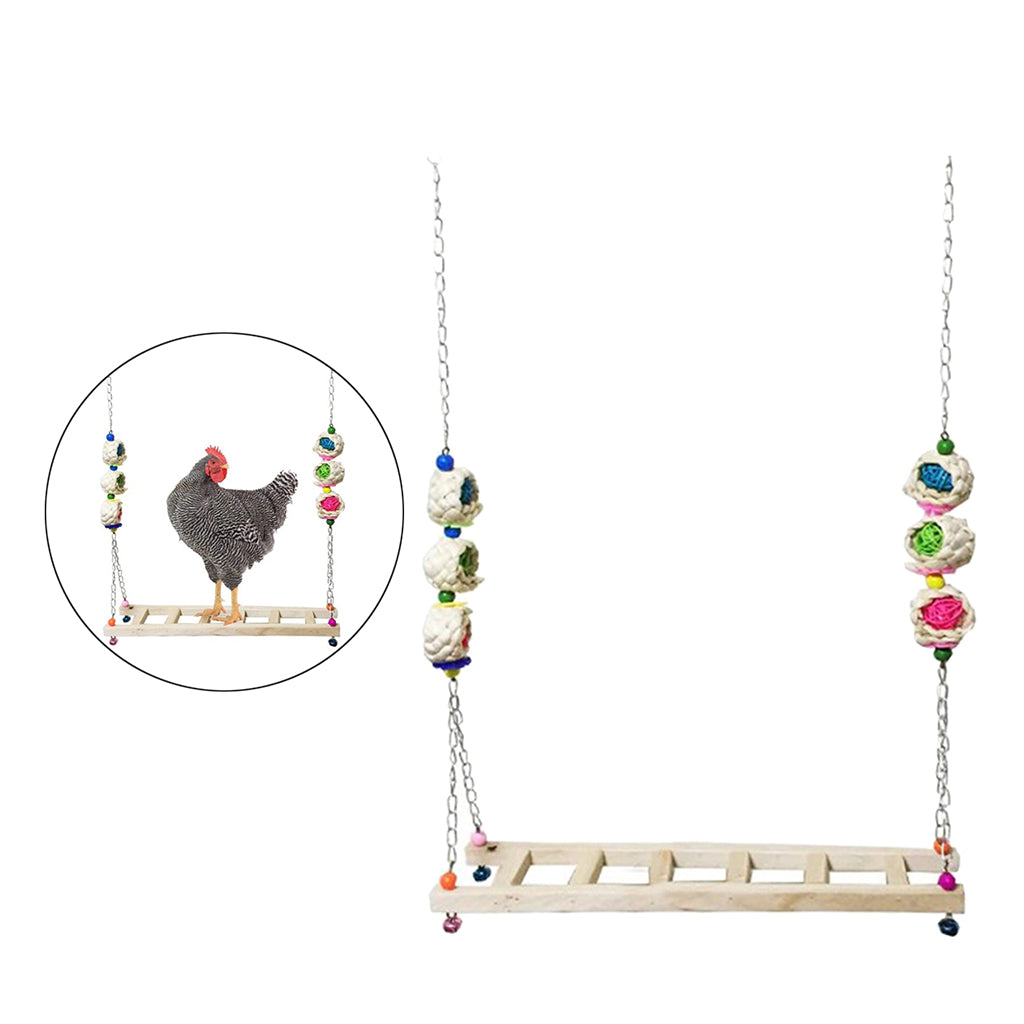 Chicken Ladder Swing Chicken Perch Stand for Chicken Birds Parrots Ladder-B