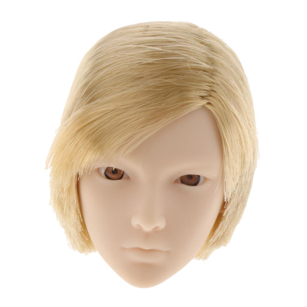 1/6 Female Head Sculpt Short Hair for 12'' Figure HOT TOYS Golden