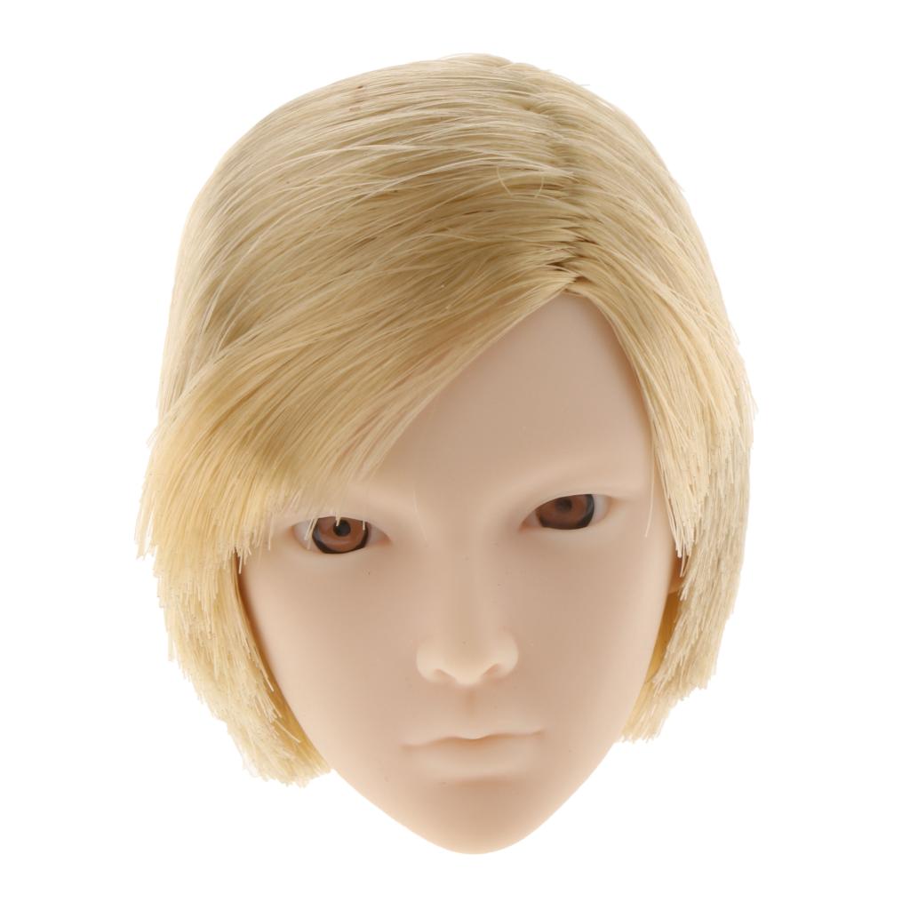 1/6 Female Head Sculpt Short Hair for 12'' Figure HOT TOYS Golden