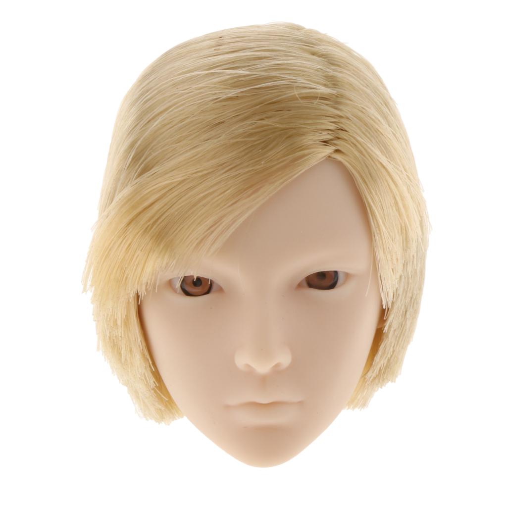 1/6 Female Head Sculpt Short Hair for 12'' Figure HOT TOYS Golden