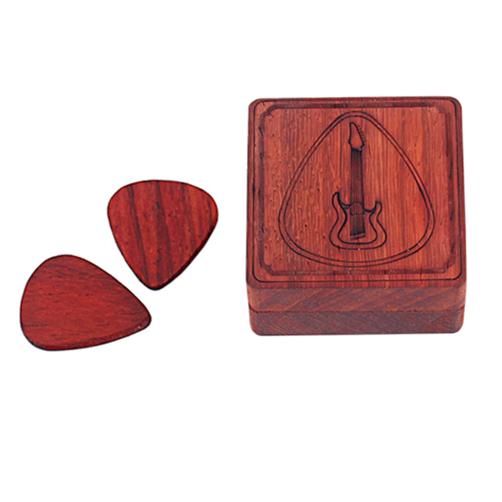 Rosewood Guitar Pick Box Plectrum Holder Case for Guitar Lover Gift Wood