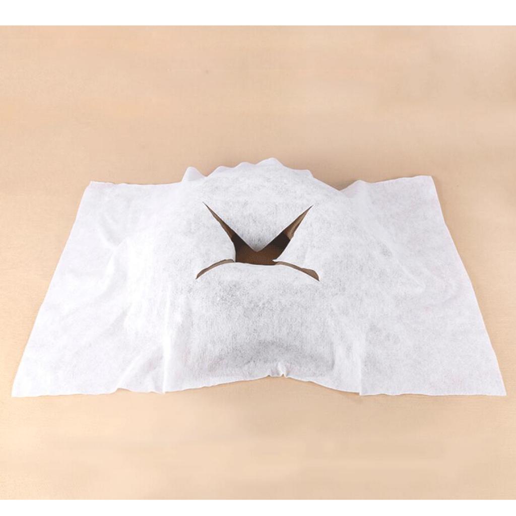 Disposable Non-woven Cloth Face Hole Table Cover Headrest Beauty Salon Accs White D