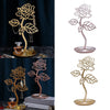 Fashion hollow flower style earring display stand organizer Golden