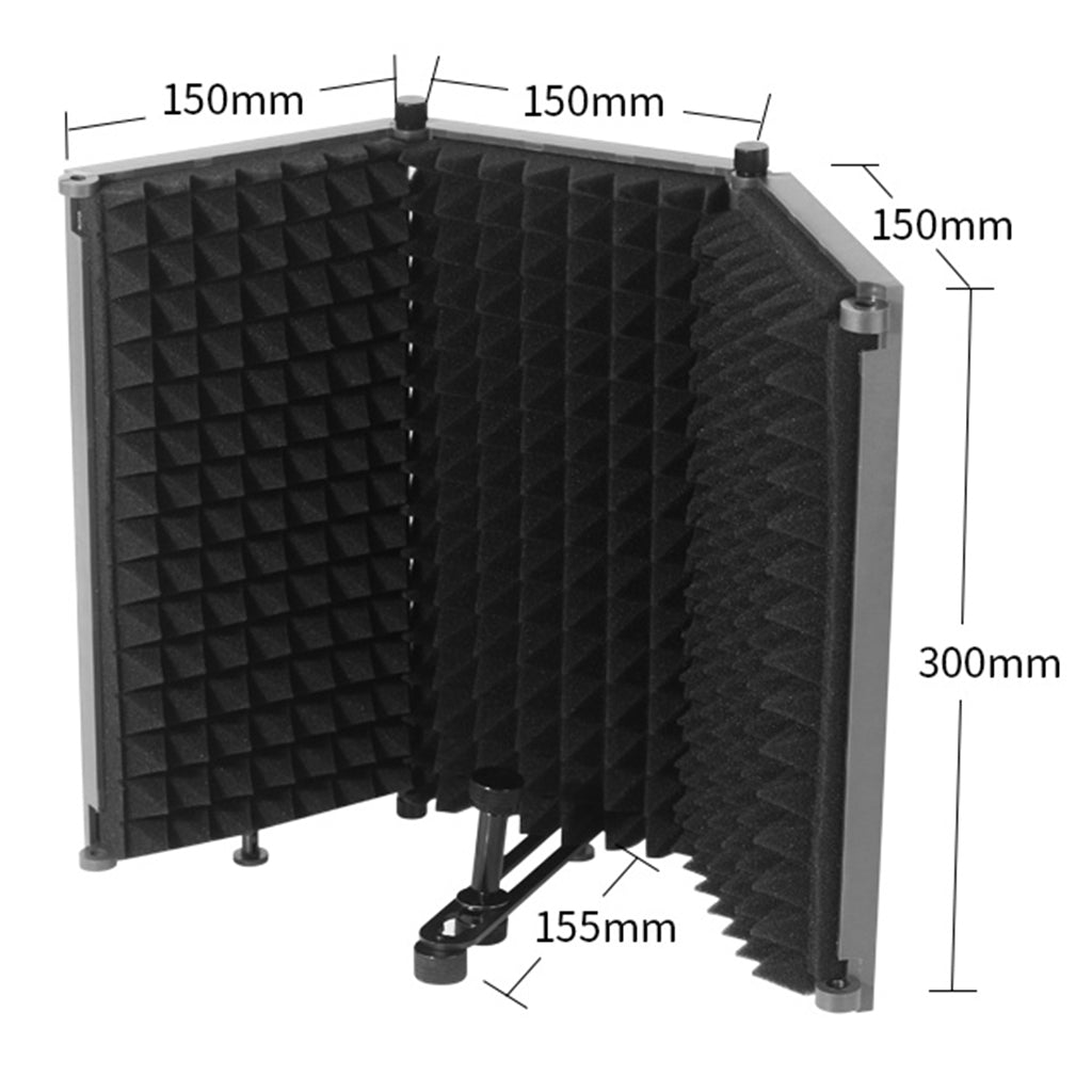 Studio Microphone Isolation for Recording Sound Microphone Accessories 3 Panel