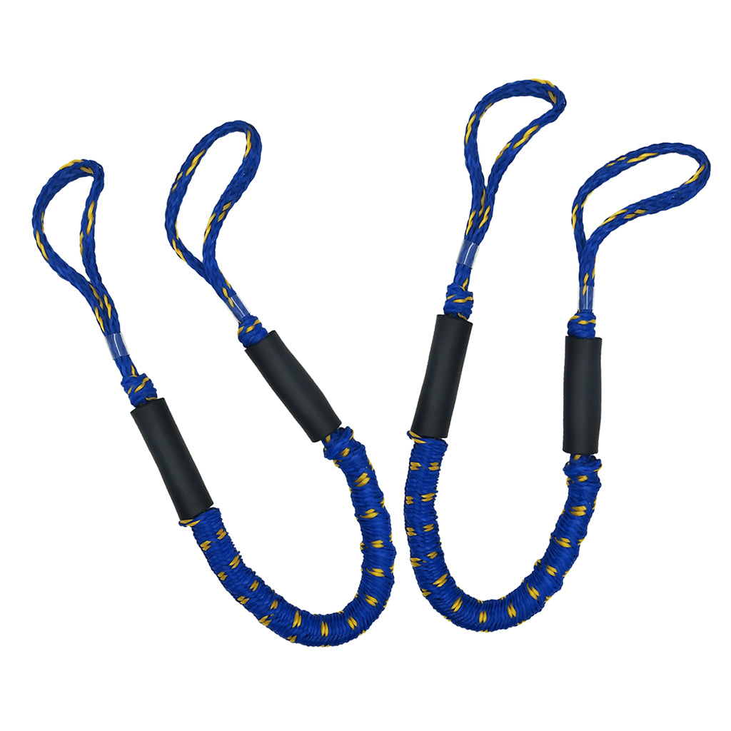 2pcs Marine Boat Bungee Dock Line Anchor / Mooring Rope 4ft Blue 2