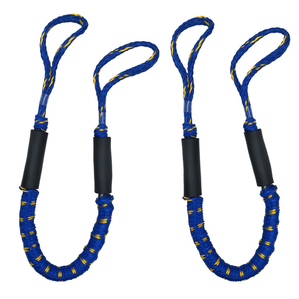 2pcs Marine Boat Bungee Dock Line Anchor / Mooring Rope 4ft Blue 2