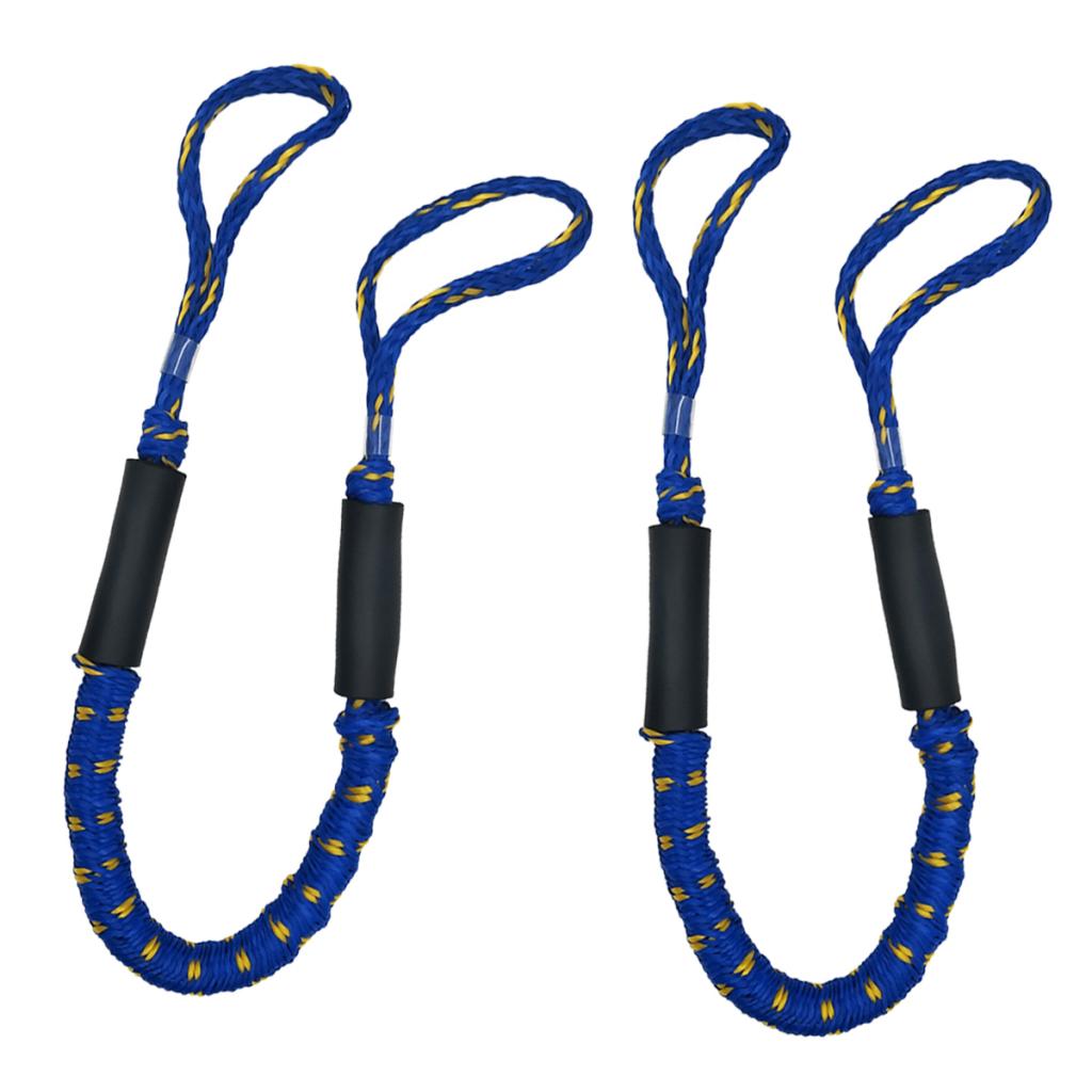 2pcs Marine Boat Bungee Dock Line Anchor / Mooring Rope 4ft Blue 2