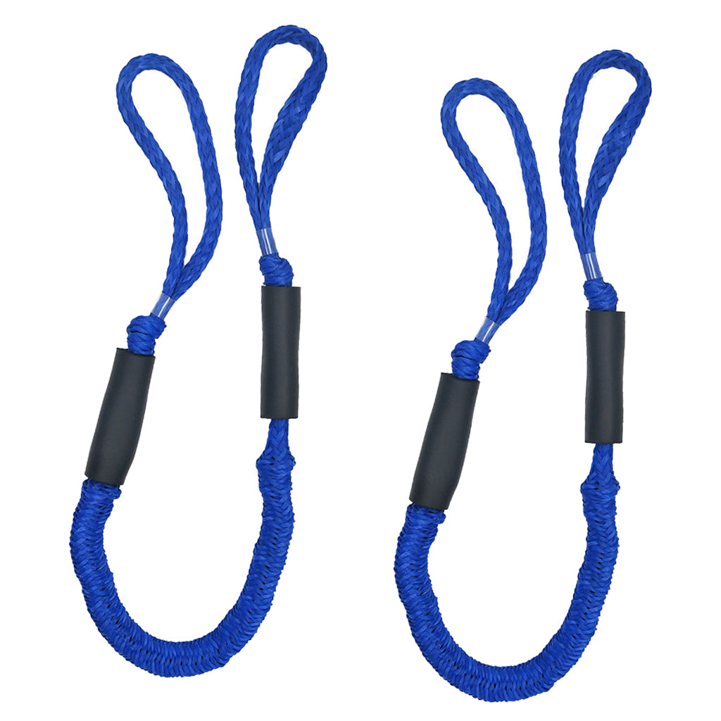 2pcs Marine Boat Bungee Dock Line Anchor / Mooring Rope 4ft Blue