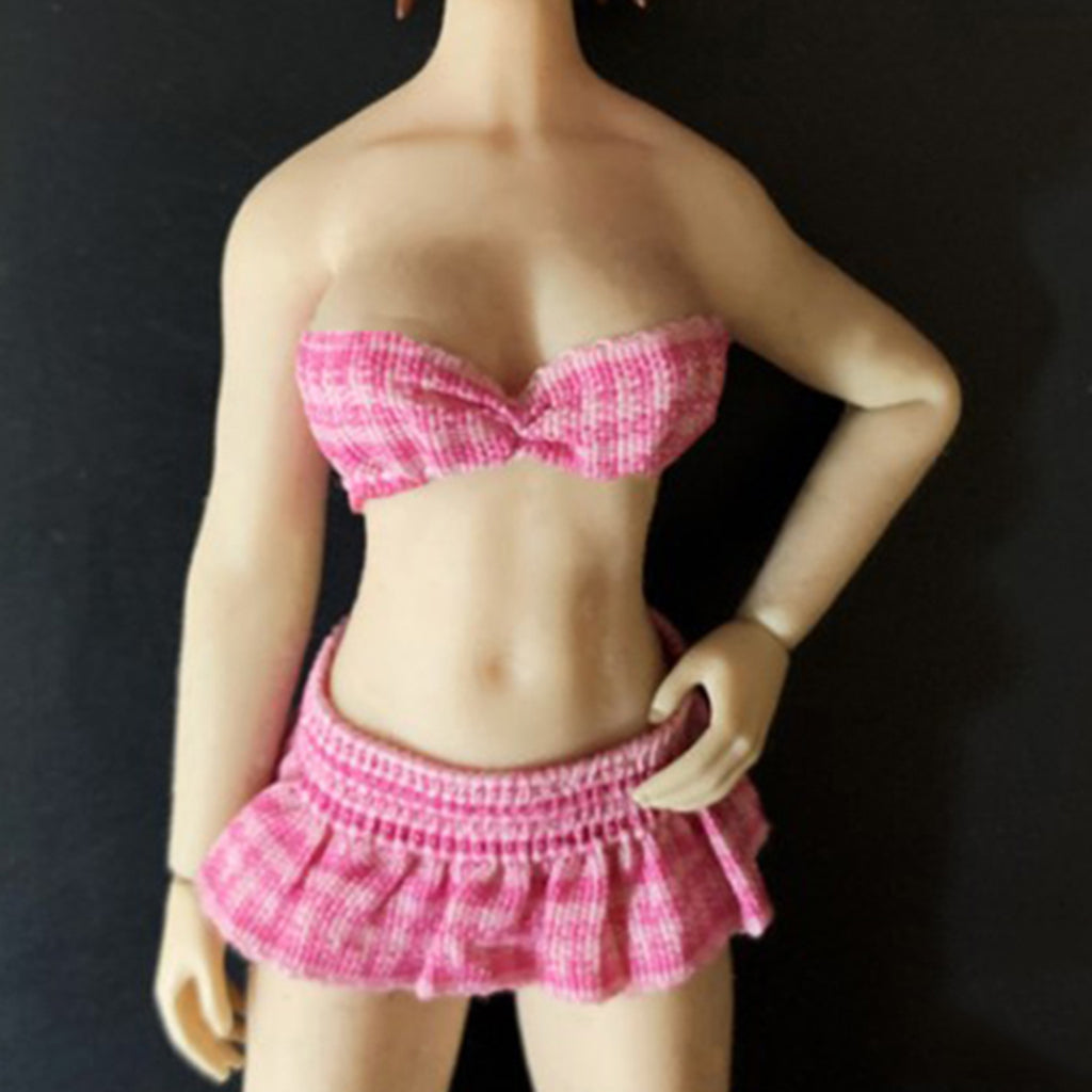 1:12 Scale Female Clothing Bikini Suit Model for 6" Action Doll Toy Pink