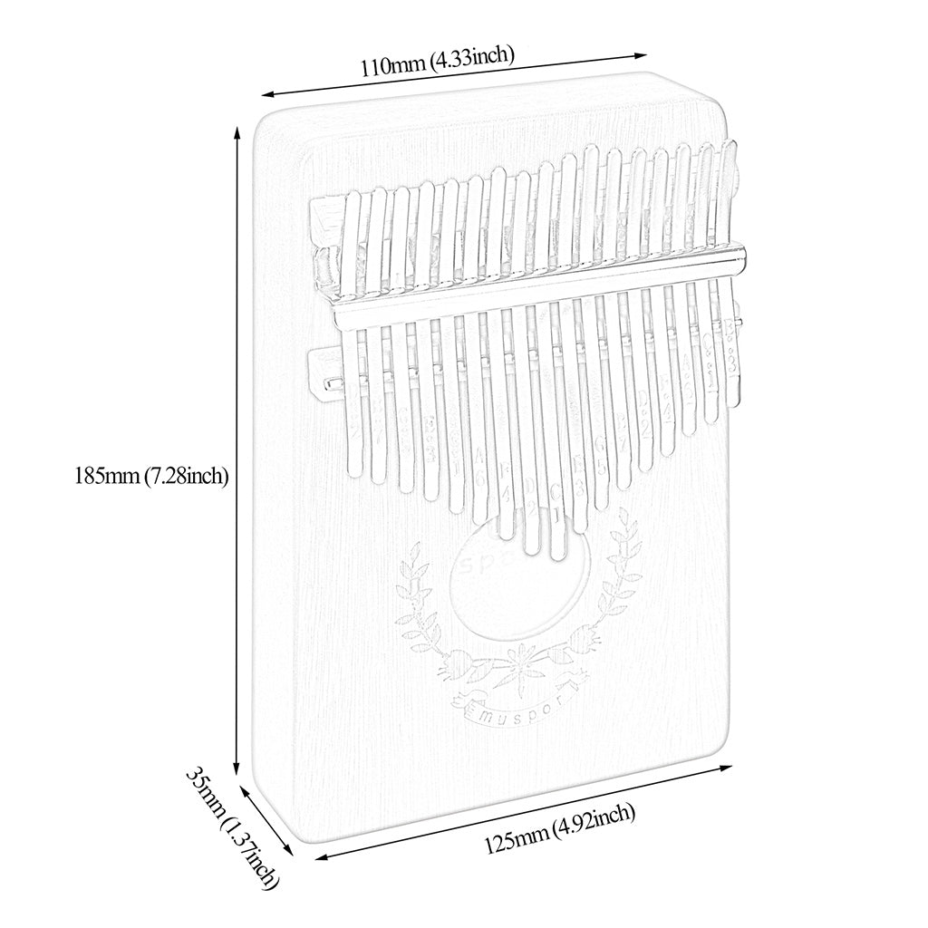 17 Key Kalimba Thumb Piano Finger Mbira Solid Musical Instrument Blue