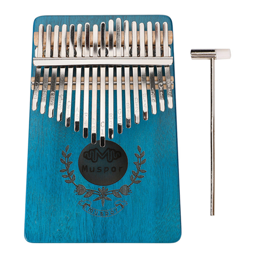 17 Key Kalimba Thumb Piano Finger Mbira Solid Musical Instrument Blue