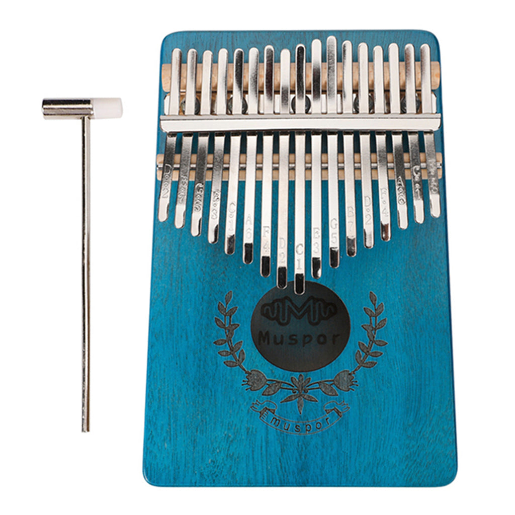 17 Key Kalimba Thumb Piano Finger Mbira Solid Musical Instrument Blue