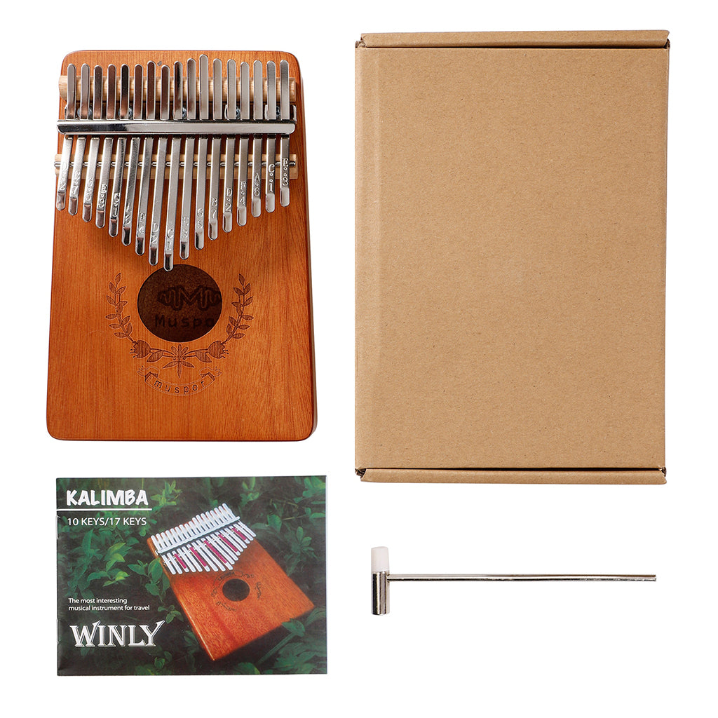 17 Key Kalimba Thumb Piano Finger Mbira Solid Musical Instrument Wood