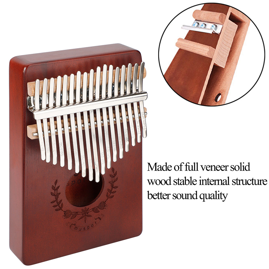 17 Key Kalimba Thumb Piano Finger Mbira Solid Musical Instrument Coffee