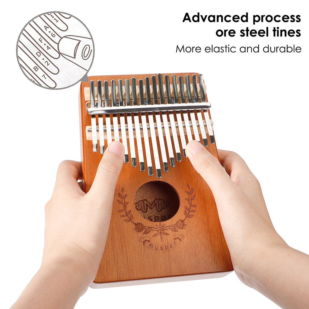 17 Key Kalimba Thumb Piano Finger Mbira Solid Musical Instrument Coffee