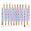 20x Unicorn Eye Brush Set Kit Powder Brushes Diamond blue Pink