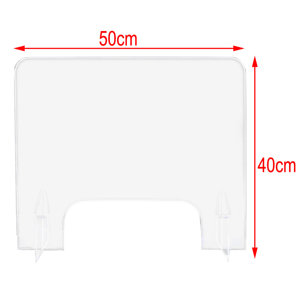 SNEEZE GUARD Acrylic Protecive Barrier Desk Checkout Shield Screen 50x40cm