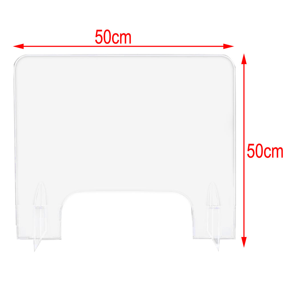 SNEEZE GUARD Acrylic Protecive Barrier Desk Checkout Shield Screen 50x50cm