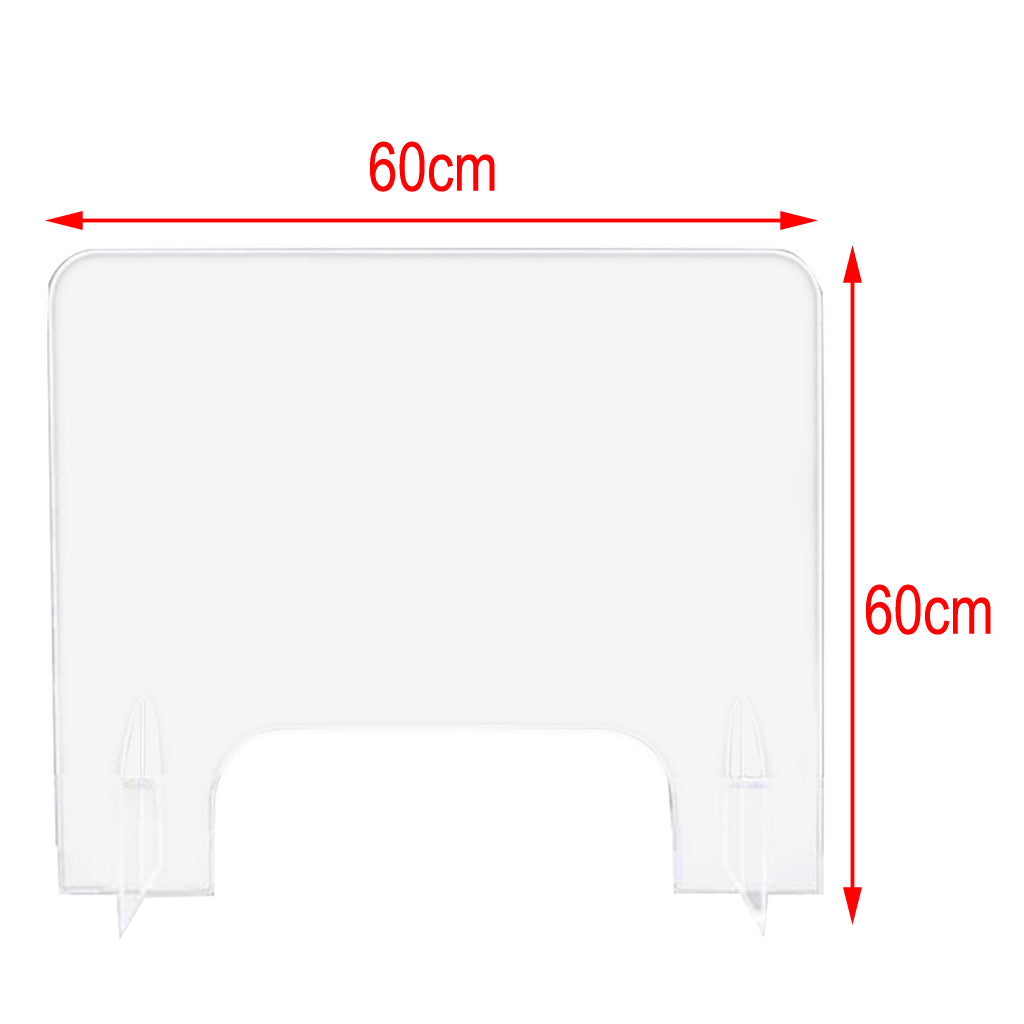 SNEEZE GUARD Acrylic Protecive Barrier Desk Checkout Shield Screen 60x60cm