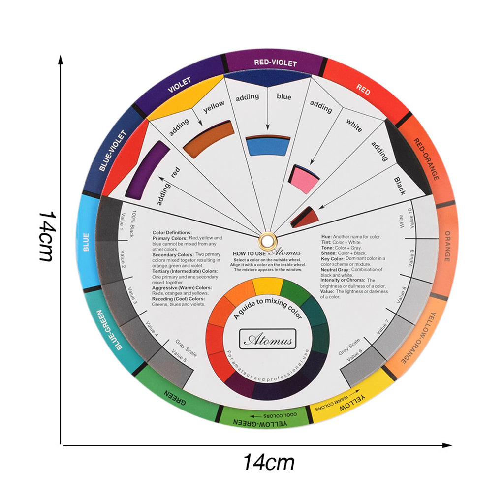 Color Mixing Guide Wheel for Makeup Tattoo Nail Art Pigment Blending Chart A