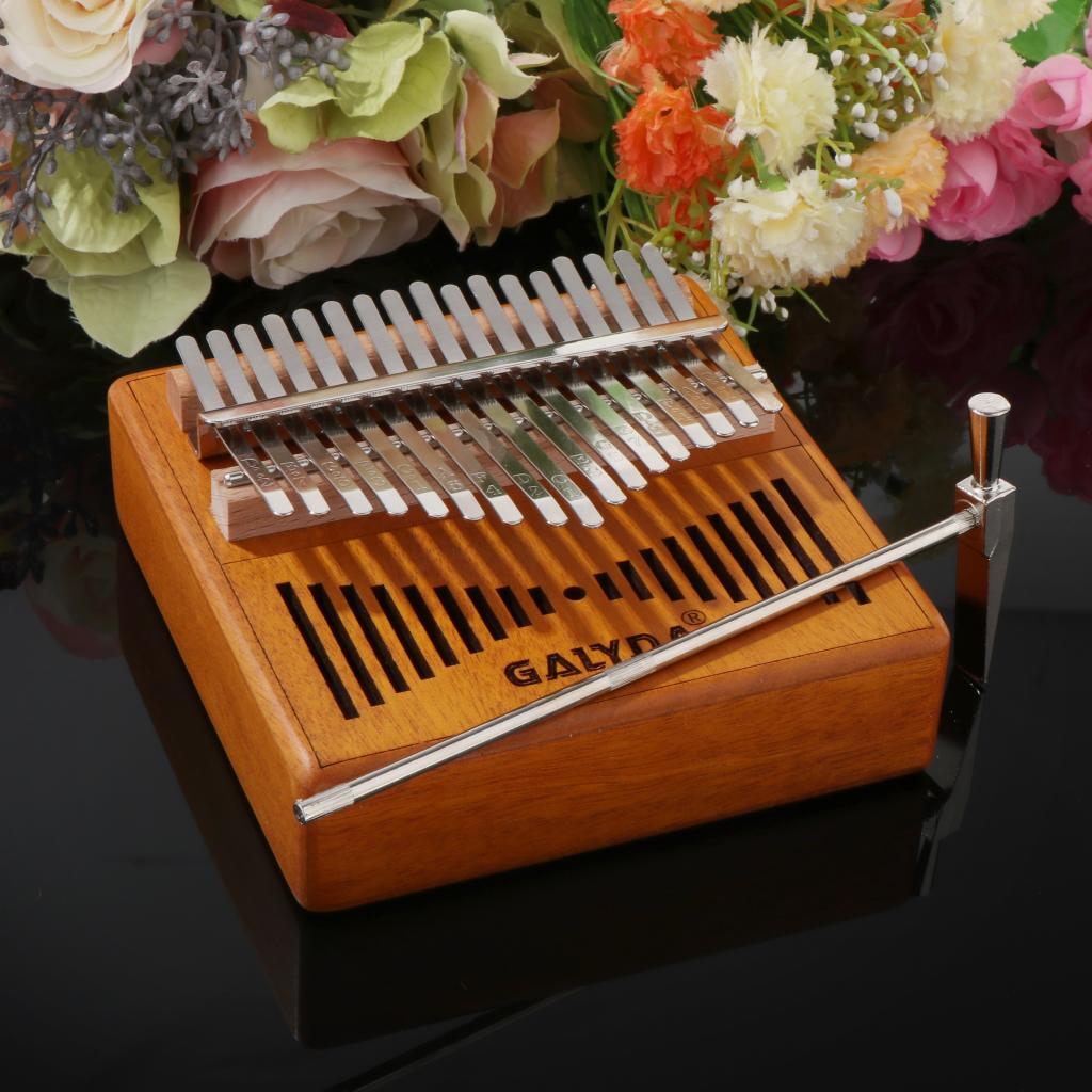 2020 New Kalimba 17 Key Thumb Piano Mbira with Bag Tuner Hammer Yellow