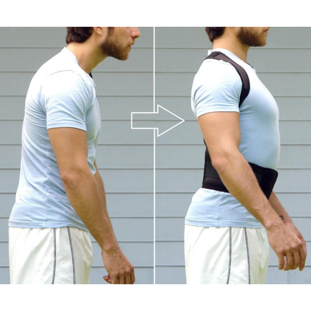 Adjustable Posture Corrector Spine Back Shoulder Correction Belt Black XXL