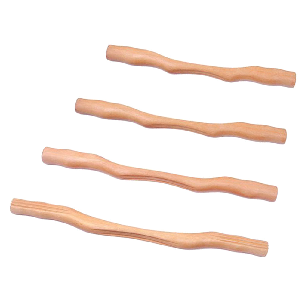 Wooden Gua Sha Scraping Massage Tools for Back Shoulder Neck Waist Leg 4 Pcs