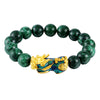 Chinese Feng Shui Obsidian Bead Pixiu Charms Bracelet Jewelry Green