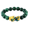 Chinese Feng Shui Obsidian Bead Pixiu Charms Bracelet Jewelry Green