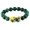 Chinese Feng Shui Obsidian Bead Pixiu Charms Bracelet Jewelry Green