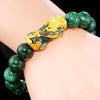 Chinese Feng Shui Obsidian Bead Pixiu Charms Bracelet Jewelry Green