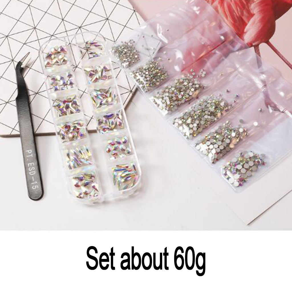 Multi-Colour Crystal Flat Back Nail Art Face Festival Rhinestones Gems DIY