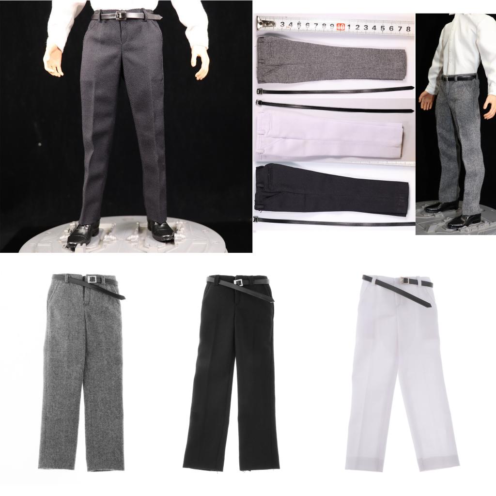 1/6 Scale Male Pants Suit Trousers Clothes Fits 12 inch Action Figure Gray