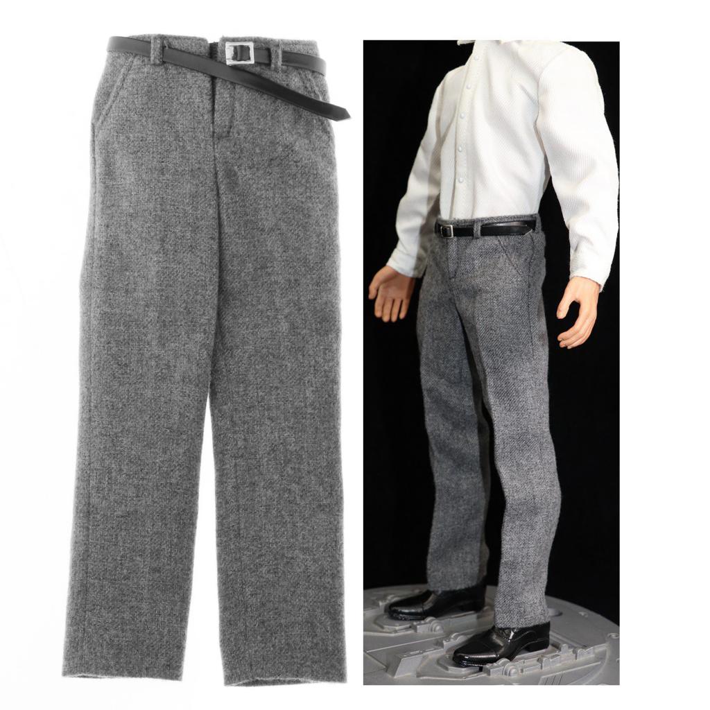 1/6 Scale Male Pants Suit Trousers Clothes Fits 12 inch Action Figure Gray