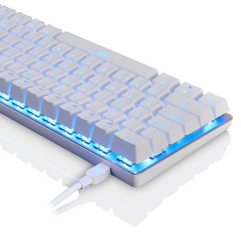 AJAZZ Mechanical Keyboard Portable 82 Keys Black Switches-White-Blue Light