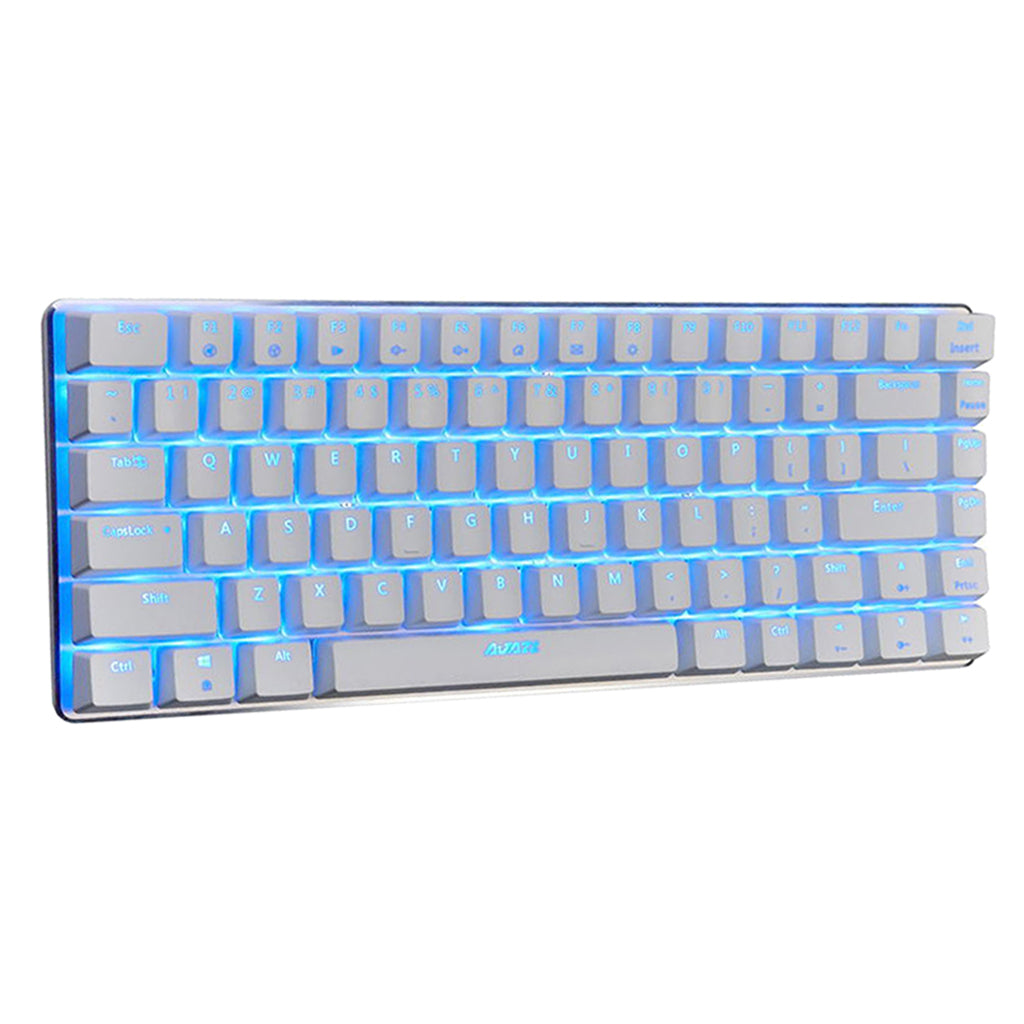 AJAZZ Mechanical Keyboard Portable 82 Keys Blue Switches-White-Blue Light