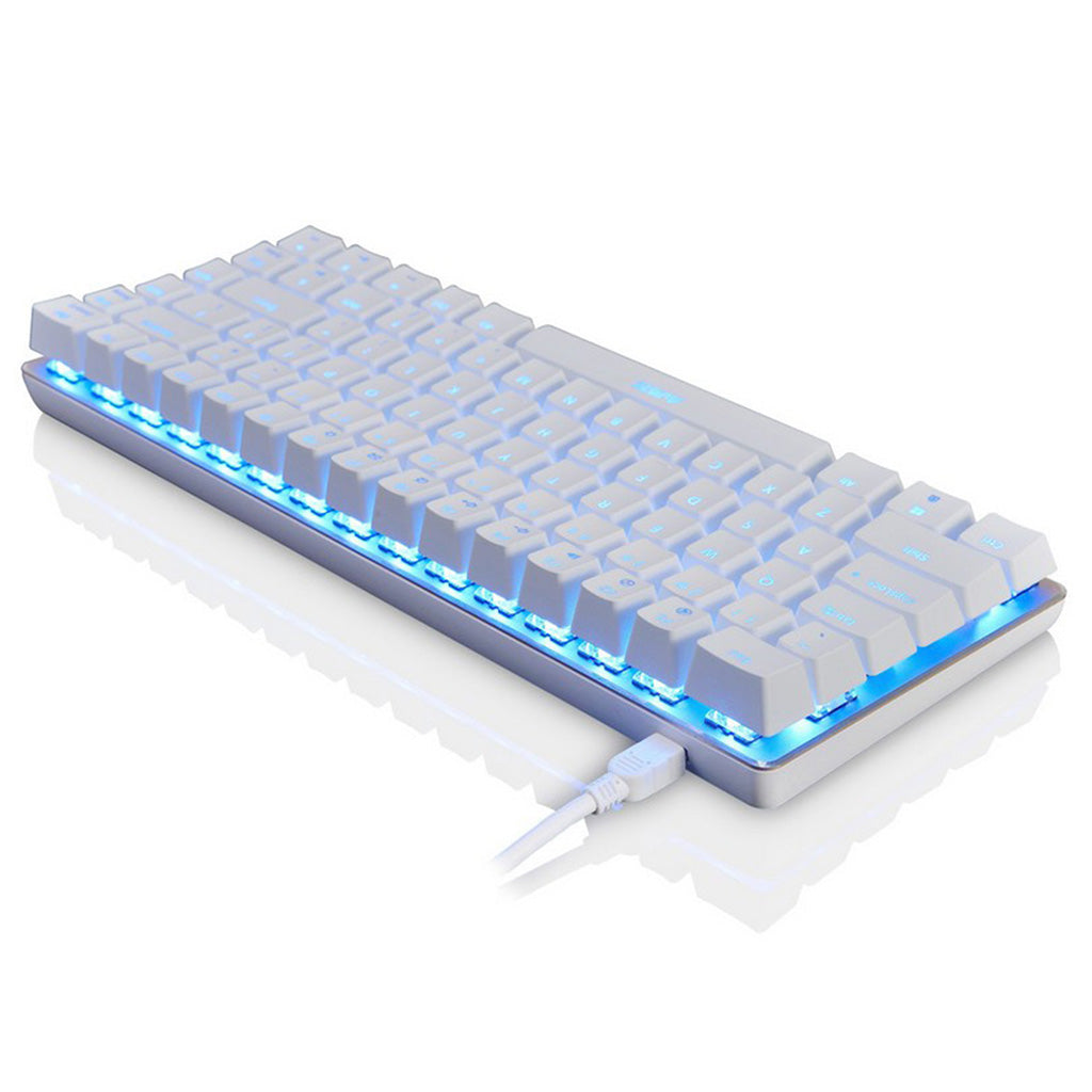 AJAZZ Mechanical Keyboard Portable 82 Keys Blue Switches-White-Blue Light