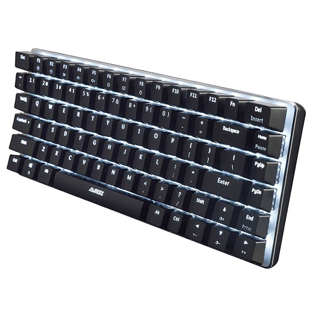 AJAZZ Mechanical Keyboard Portable 82 Keys Blue Switches-Black-White Light