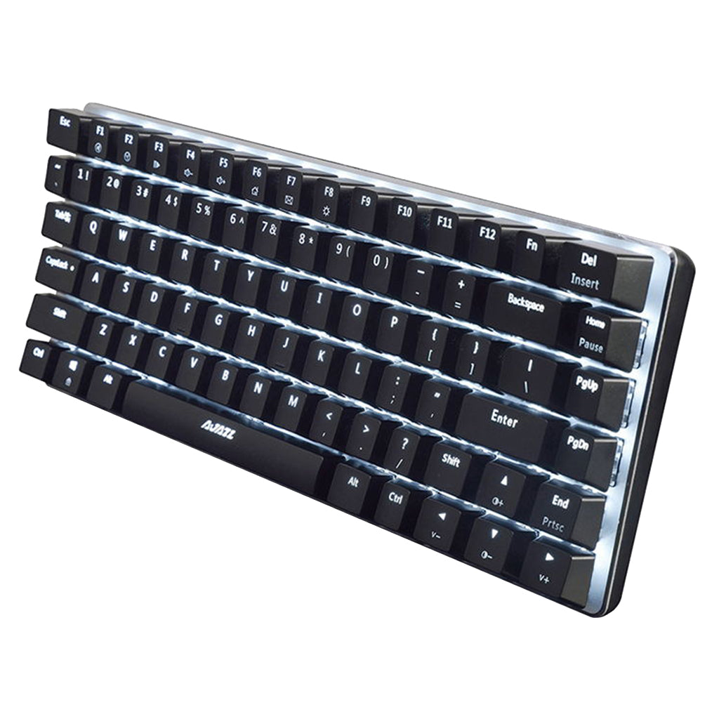 AJAZZ Mechanical Keyboard Portable 82 Keys Blue Switches-Black-White Light