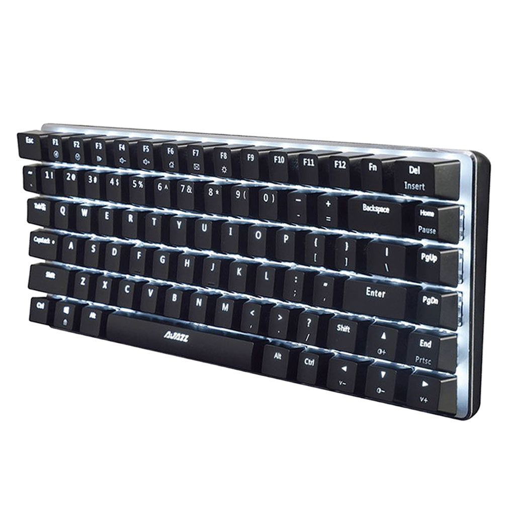 AJAZZ Mechanical Keyboard Portable 82 Keys Blue Switches-Black-White Light