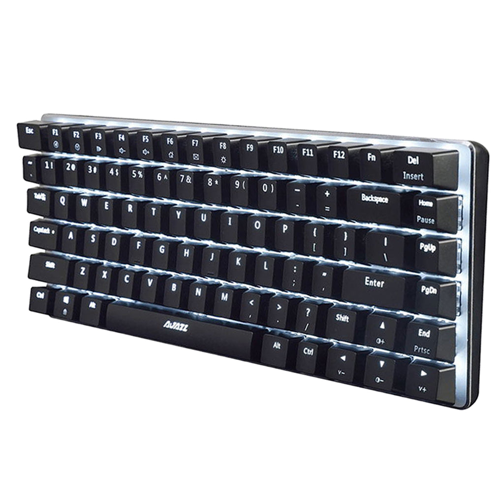 AJAZZ Mechanical Keyboard Portable 82 Keys Blue Switches-Black-White Light