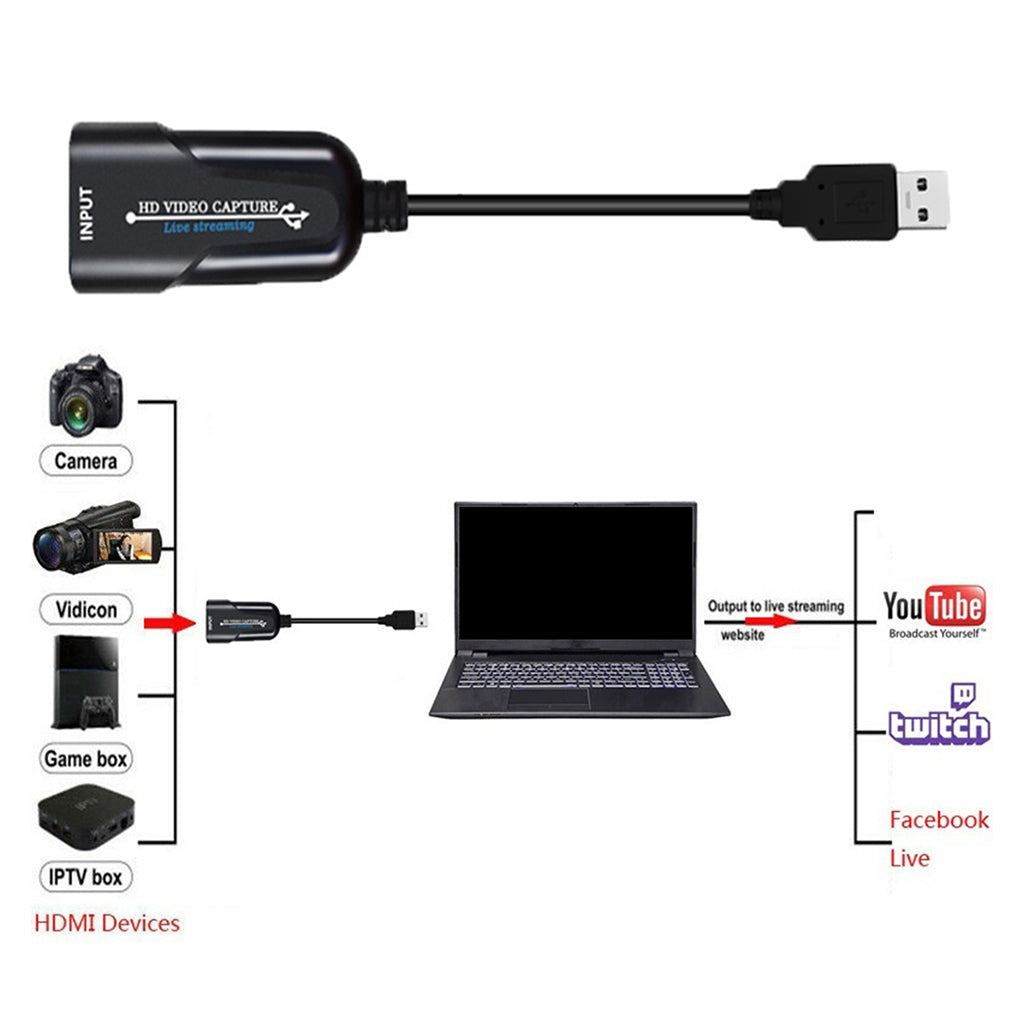 HDMI Video Capture Card USB 3.0 Grabber Record Box For PC Live Streaming