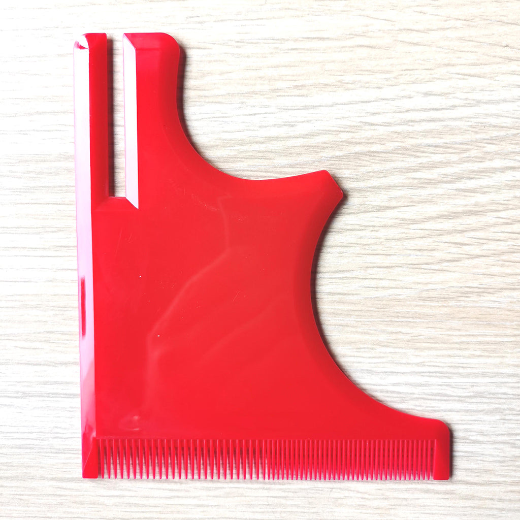 Men's Neckline Beard Shaping Template Trimming Guide Shaving Tool Red