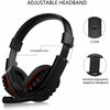 Wired 3.5mm Gaming Headset Headphone Adjustable Headhand Mic Speaker Black+Red