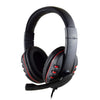 Wired 3.5mm Gaming Headset Headphone Adjustable Headhand Mic Speaker Black+Red