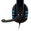 Wired 3.5mm Gaming Headset Headphone Adjustable Headhand Mic Speaker Black+Blue